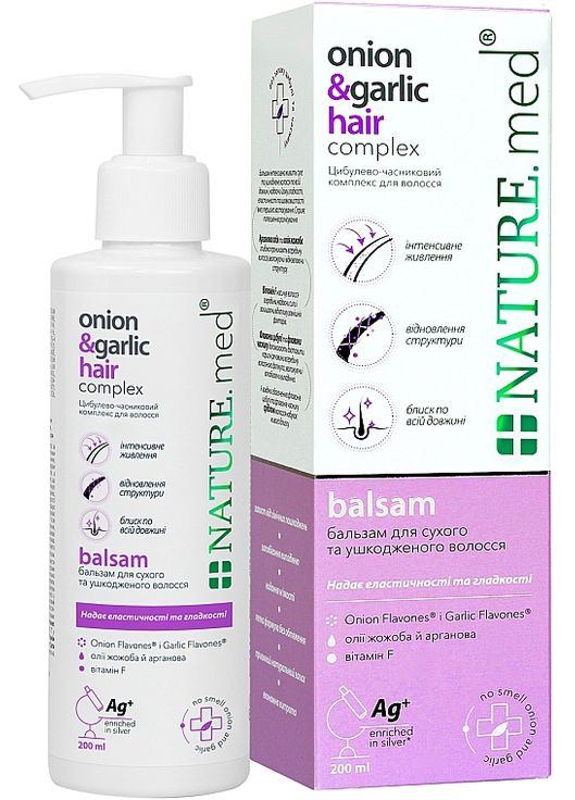 Бальзам для сухого, ламкого та пошкодженого волосся збагачений сріблом 200ml (164701-91497) NATURE.med (368659674)