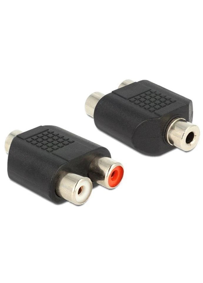 Перехідник аудіо Jack 3.5mm 3pin RCAx2 F/F (мама/мама) адаптер Y form Lucom (370888560)