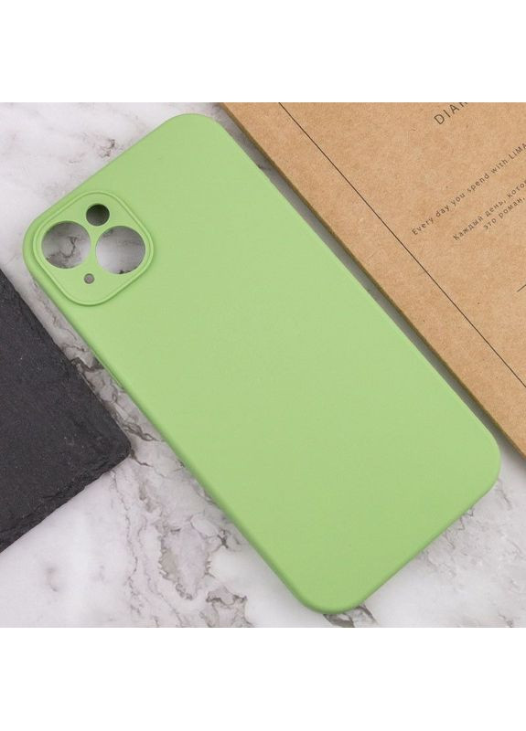 Чехол Silicone Case Full Camera Protective (AA) без логотипа для Apple iPhone 14 (6.1") Мятный Epik (372499420)