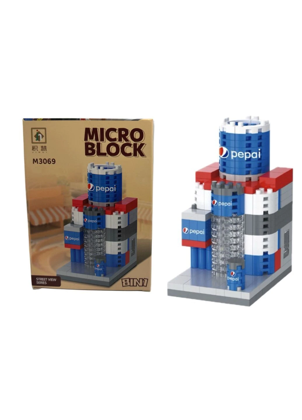 Детский конструктор 3D Model Ресторан напитков Pepai 7.5 см 144 деталей Синий (M3069) No Brand (387630369)
