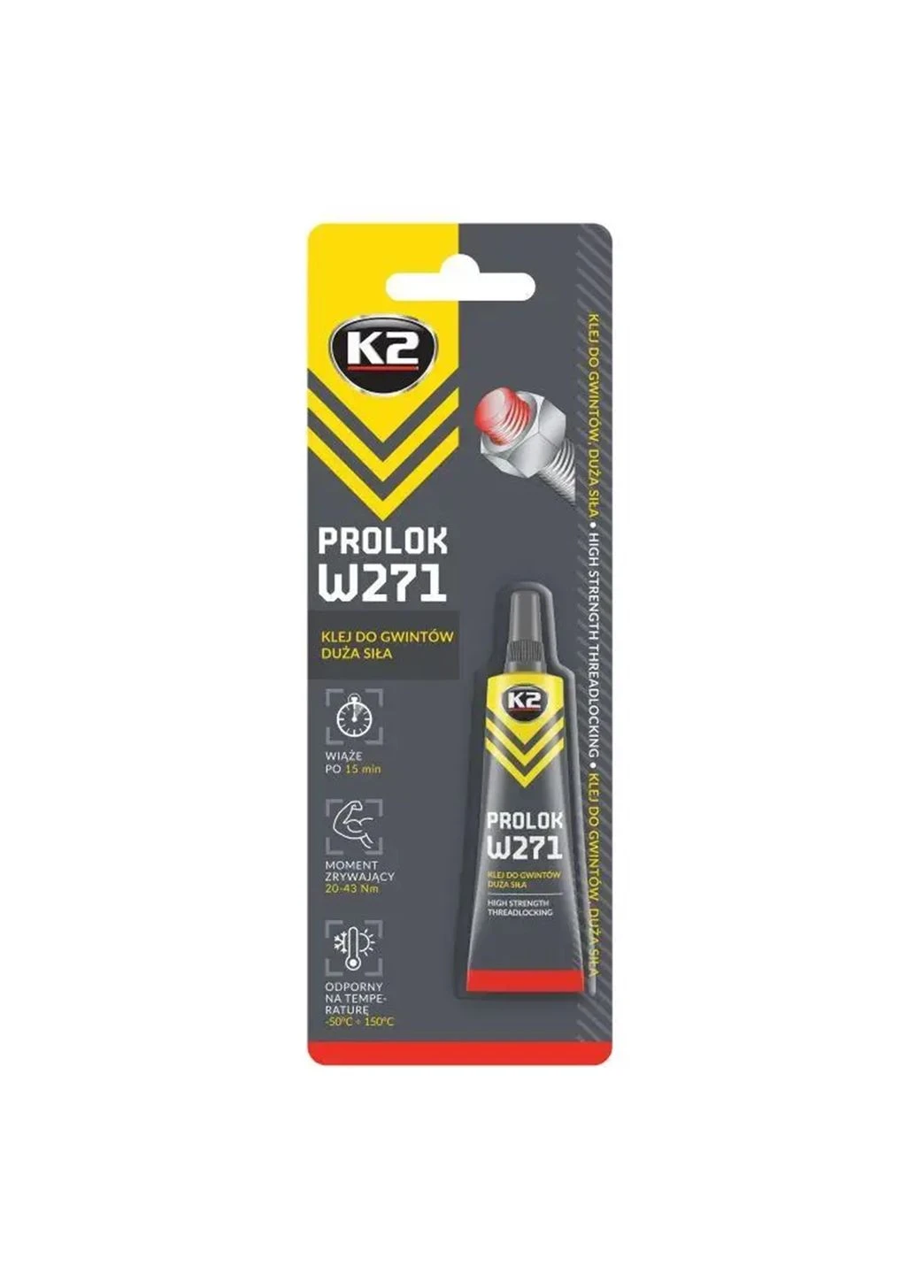 Клей-фіксатор для різьбових з'єднань Prolok W271 червоний 6 мл (B151) K2 (391494588)