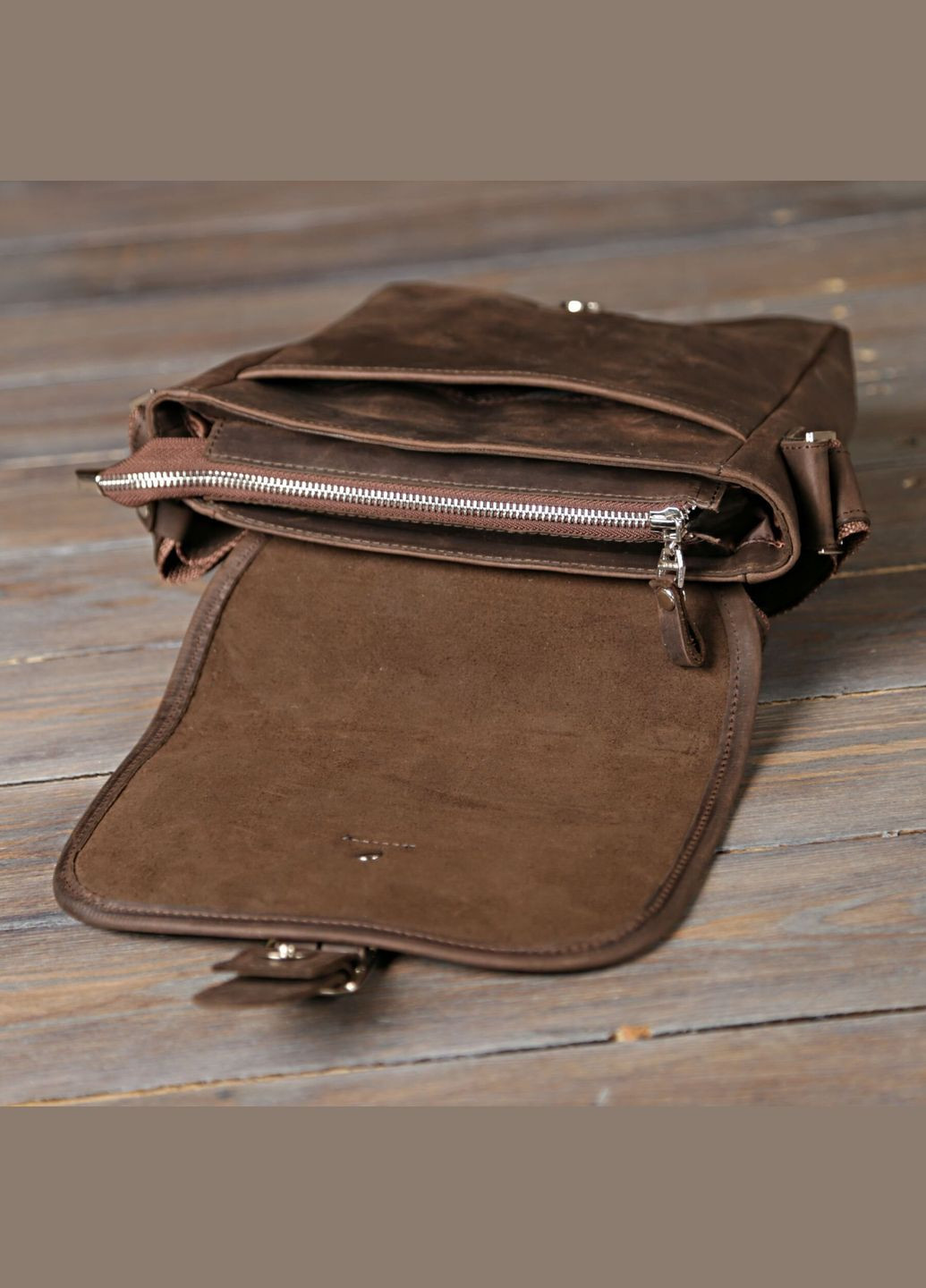 Сумка 00890 з вінтажній шкіри Коричнева Shvigel (331910137)