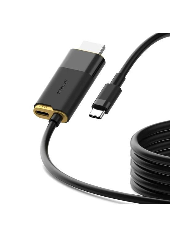 Кабель USB-C to HDMI 2.1 SWC10 2м 8K@60Гц с дополнительным питанием PD100W Black Hagibis (341325773)