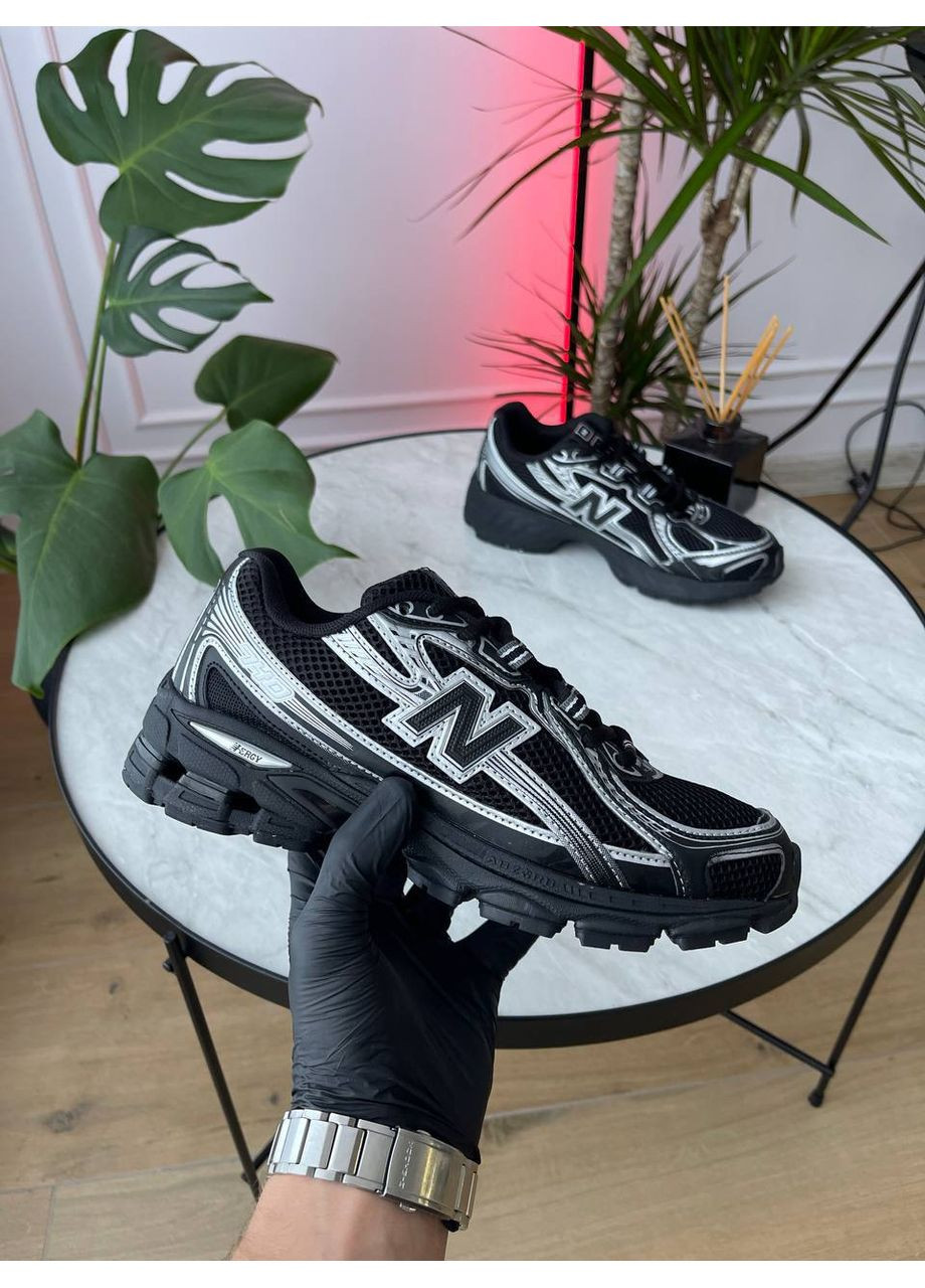 Черные демисезонные кроссовки мужские и женские new balance 740 black white | нью беланс 740 черные белые No Brand
