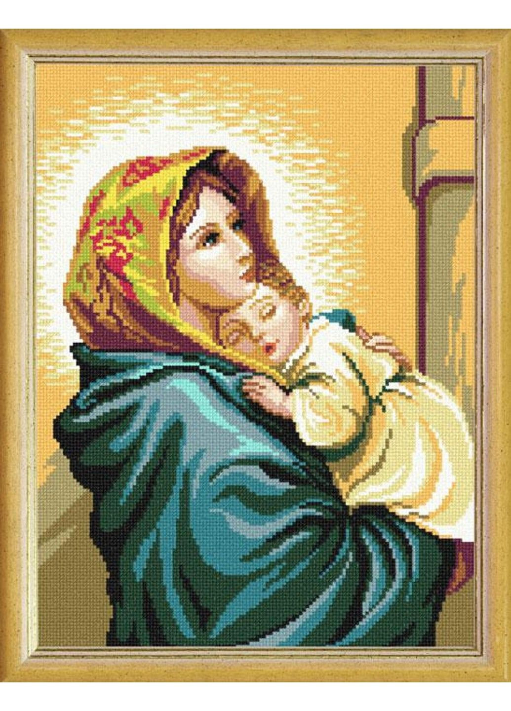 Набор для вышивки крестиком Дева Мария с младенцем Zweigart Madeira мулине 30х40 см No Brand (333165437)