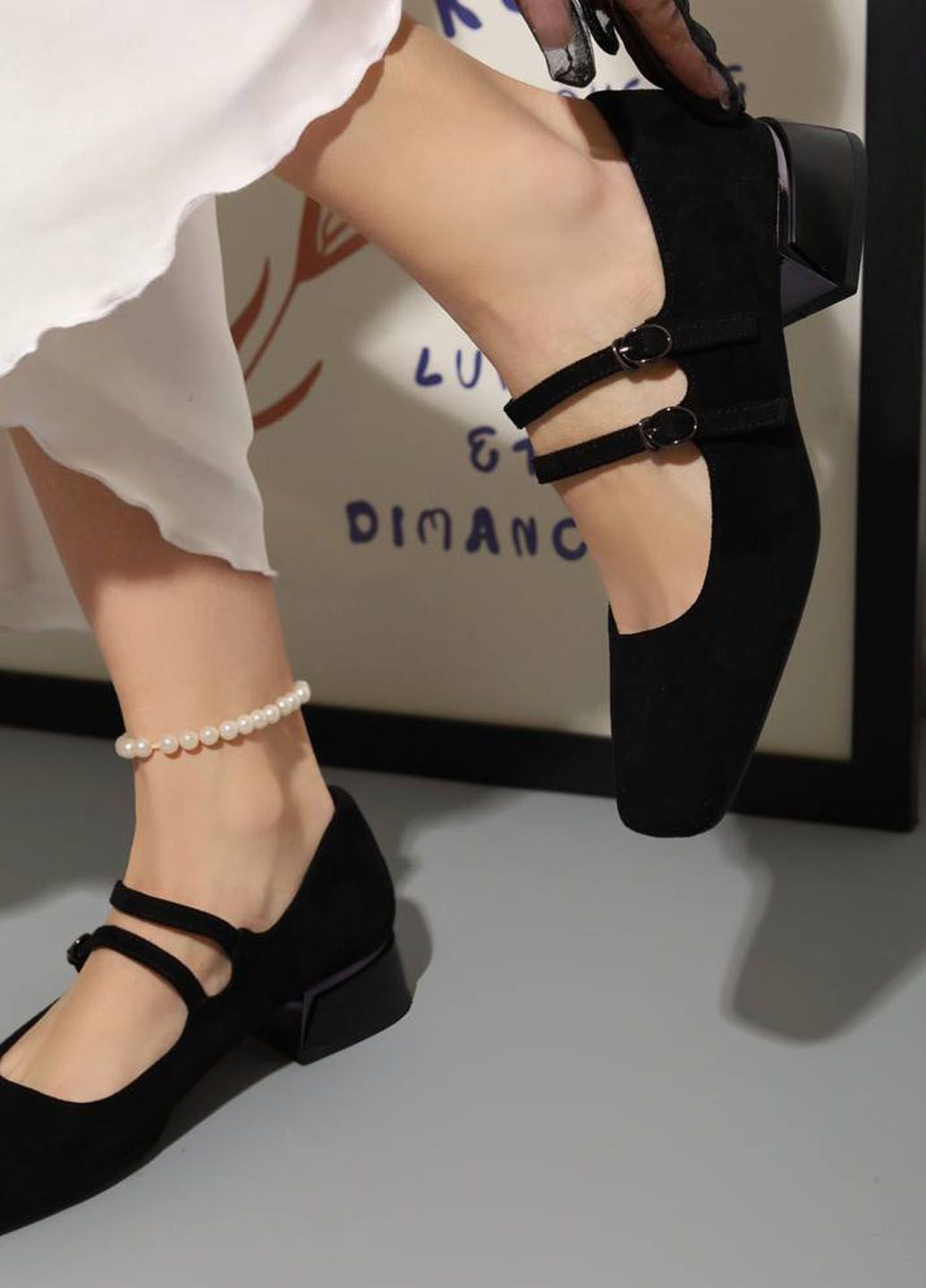 Egostyle Туфлі замшеві Мері Джейн з ремінцями мері джейн чорний з, україна — демісезон (324162278)