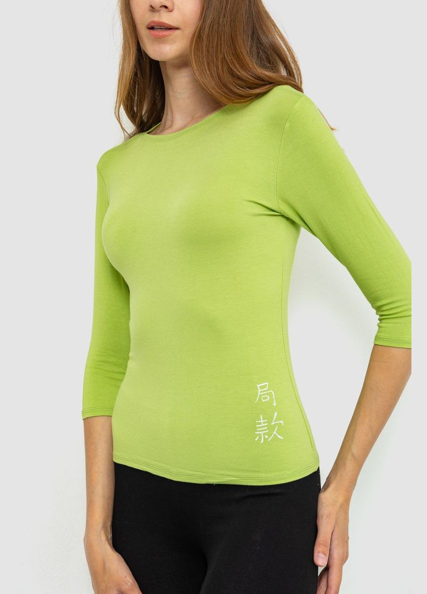 Світло-зелена футболка жіноча з подовженим рукавом Ager 186R304