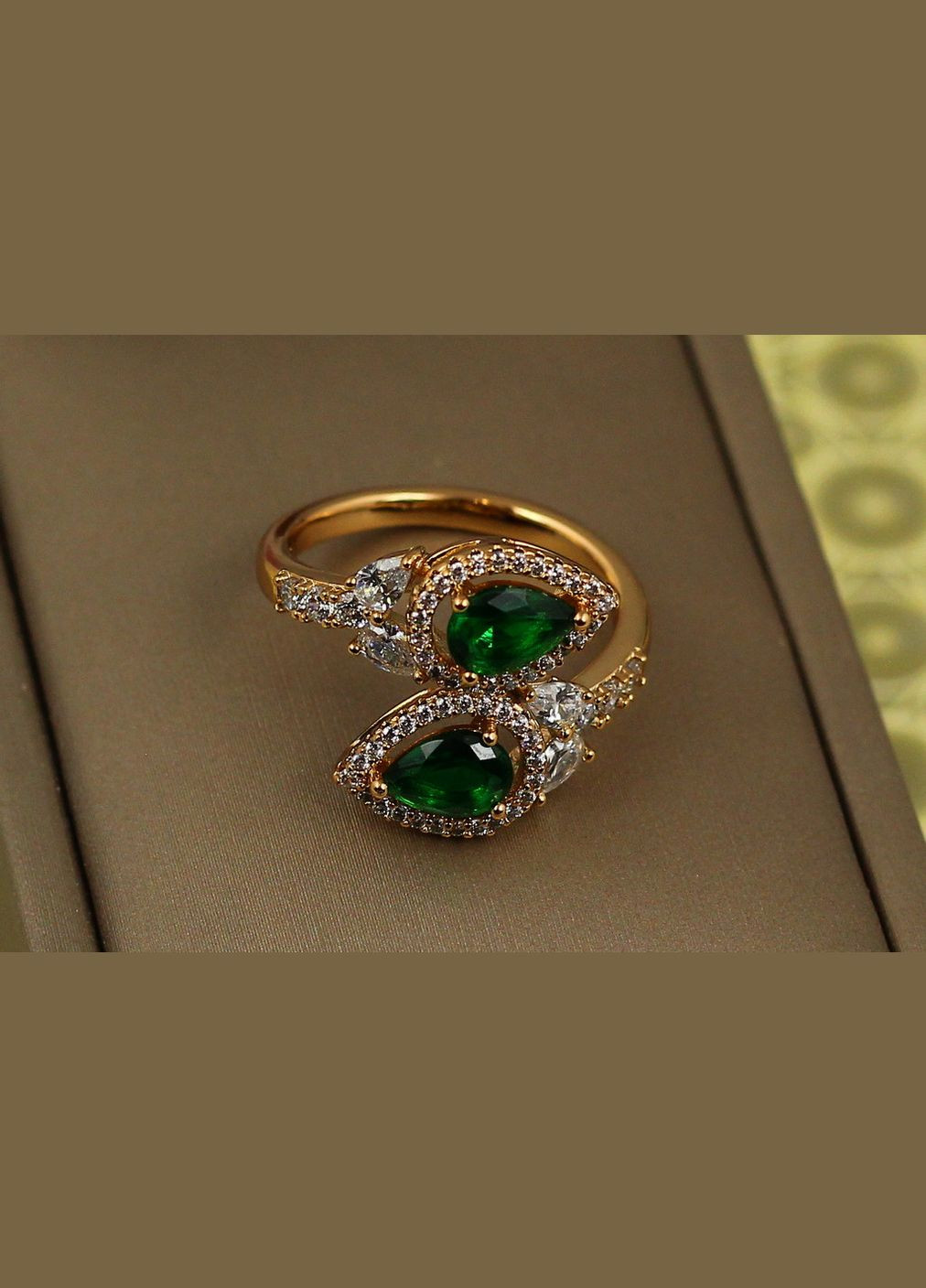 Кільце Росинки із зеленим каменем р золотисте Xuping Jewelry (317309788)