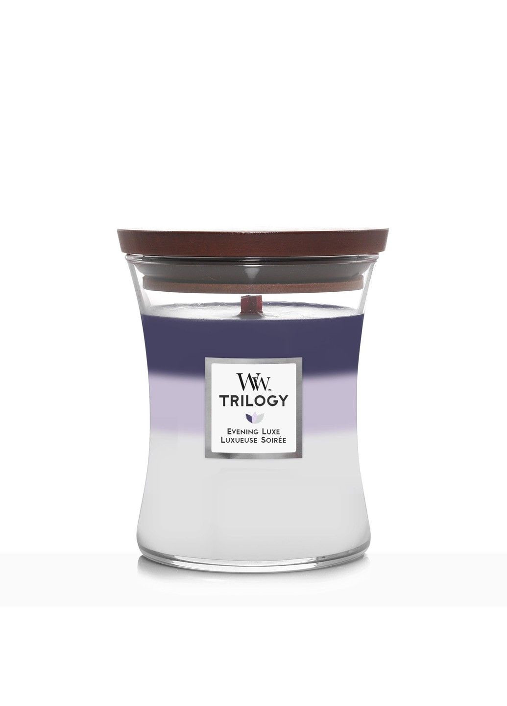 Ароматическая свеча с трехслойным ароматом Medium Evening Luxe Trilogy 275 г WoodWick (280916877)
