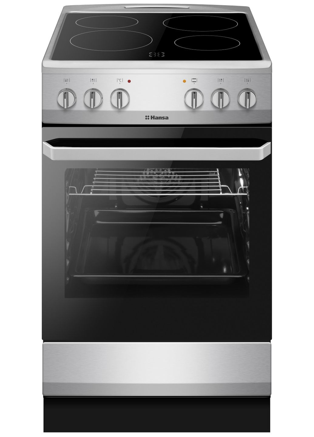 Электрическая плита fccs56069 электрическая стеклокерамическая, 62л, 50x60см, конвекция, нерж. HANSA