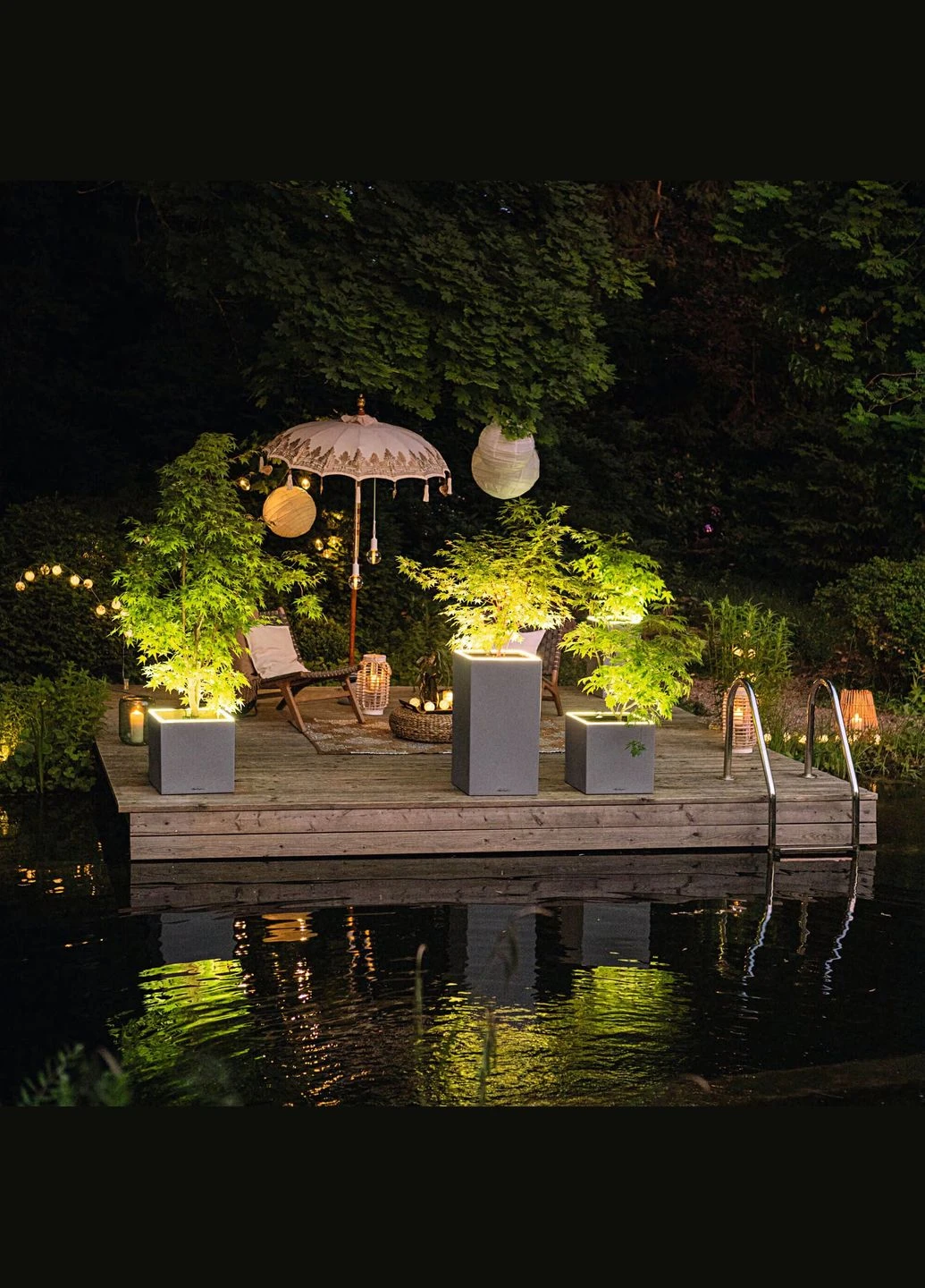 Вазон CANTO Stone 30 low Led (сірий камінь) (A014347) Lechuza (315150146)