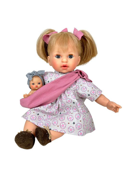 Испанская виниловая кукла Nines d`Onil блондинка с пупсом для девочки 40 см интерактивная игрушка для игры Nines D'Onil (370603514)