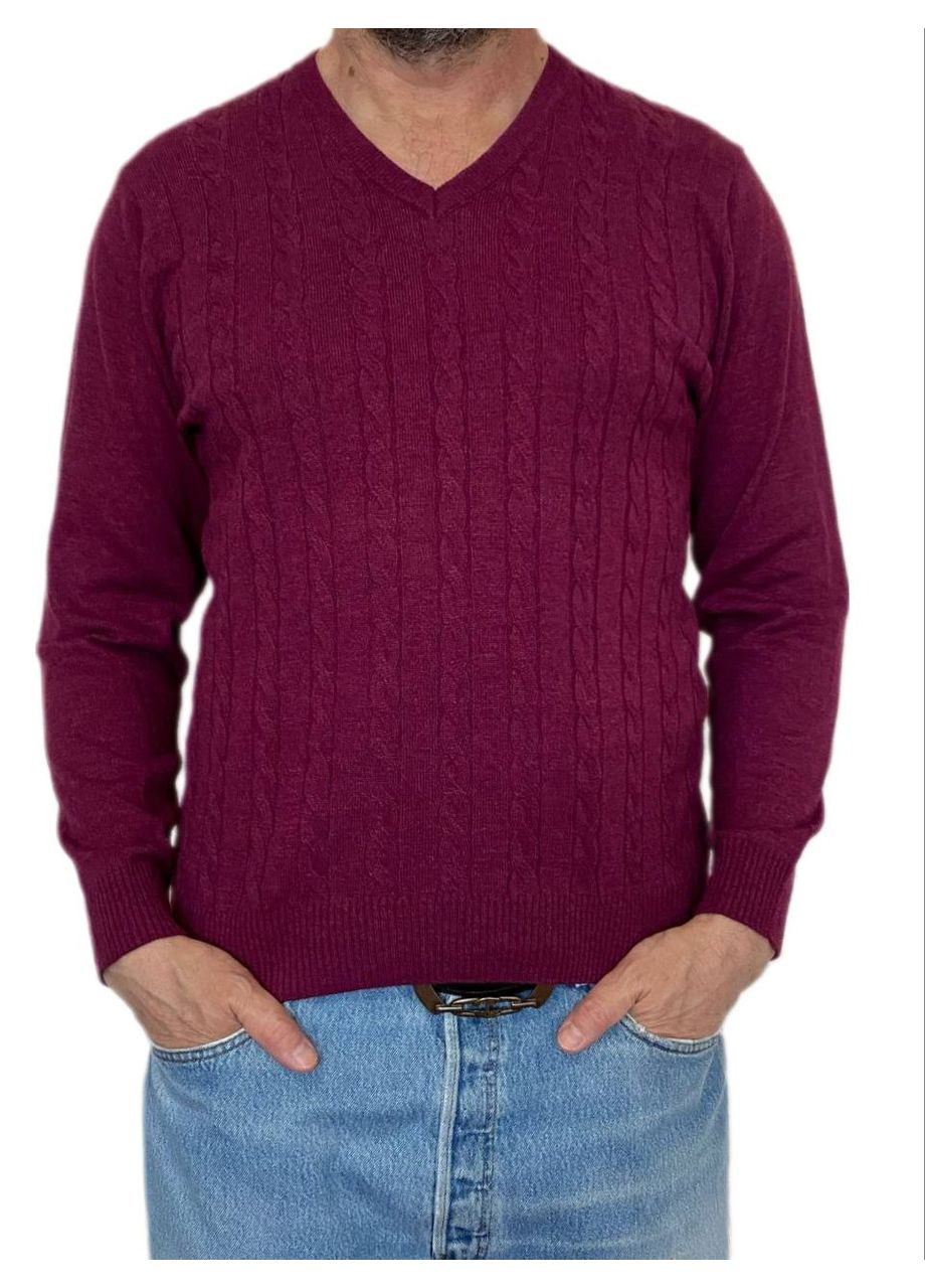 Фиолетовый демисезонный свитер с косами Berta Lucci