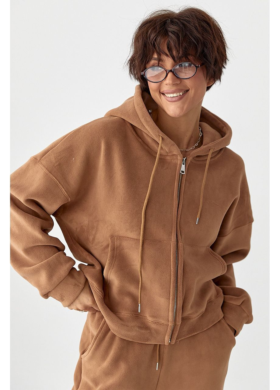 Спортивний костюм із двостороннього флісу - коричневий колір Lurex (364967646)