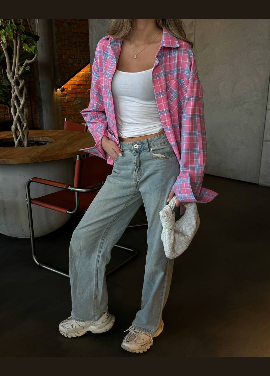 Розовая рубашка No Brand