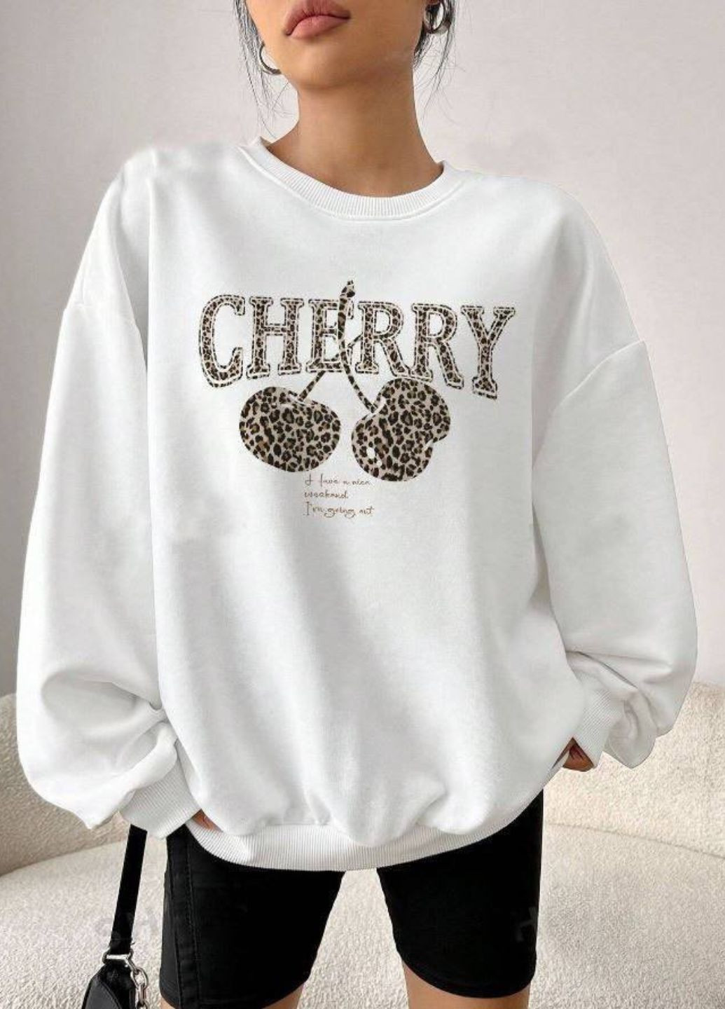 Белый изысканный повседневный демисезонный оверсайз свитшот с принтом Allthings надпись без декора (363987529)