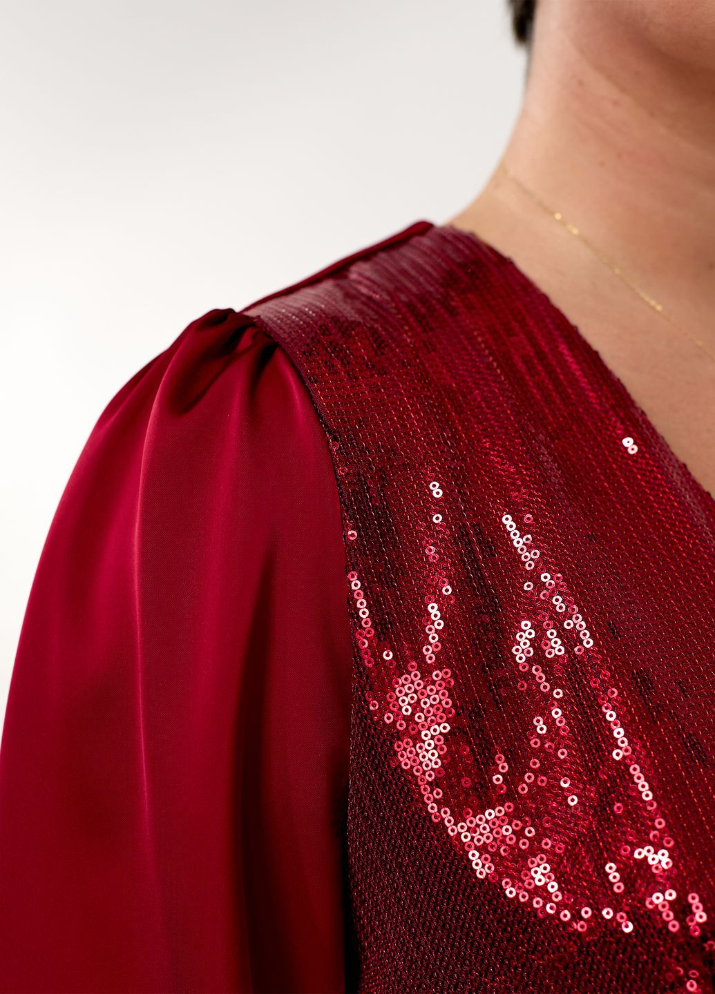 Червона святковий, коктейльна, вечірня вечірня сукня максі на запах з паєтками дзвін, кльош, на запах, в стилі армпір No Brand однотонна