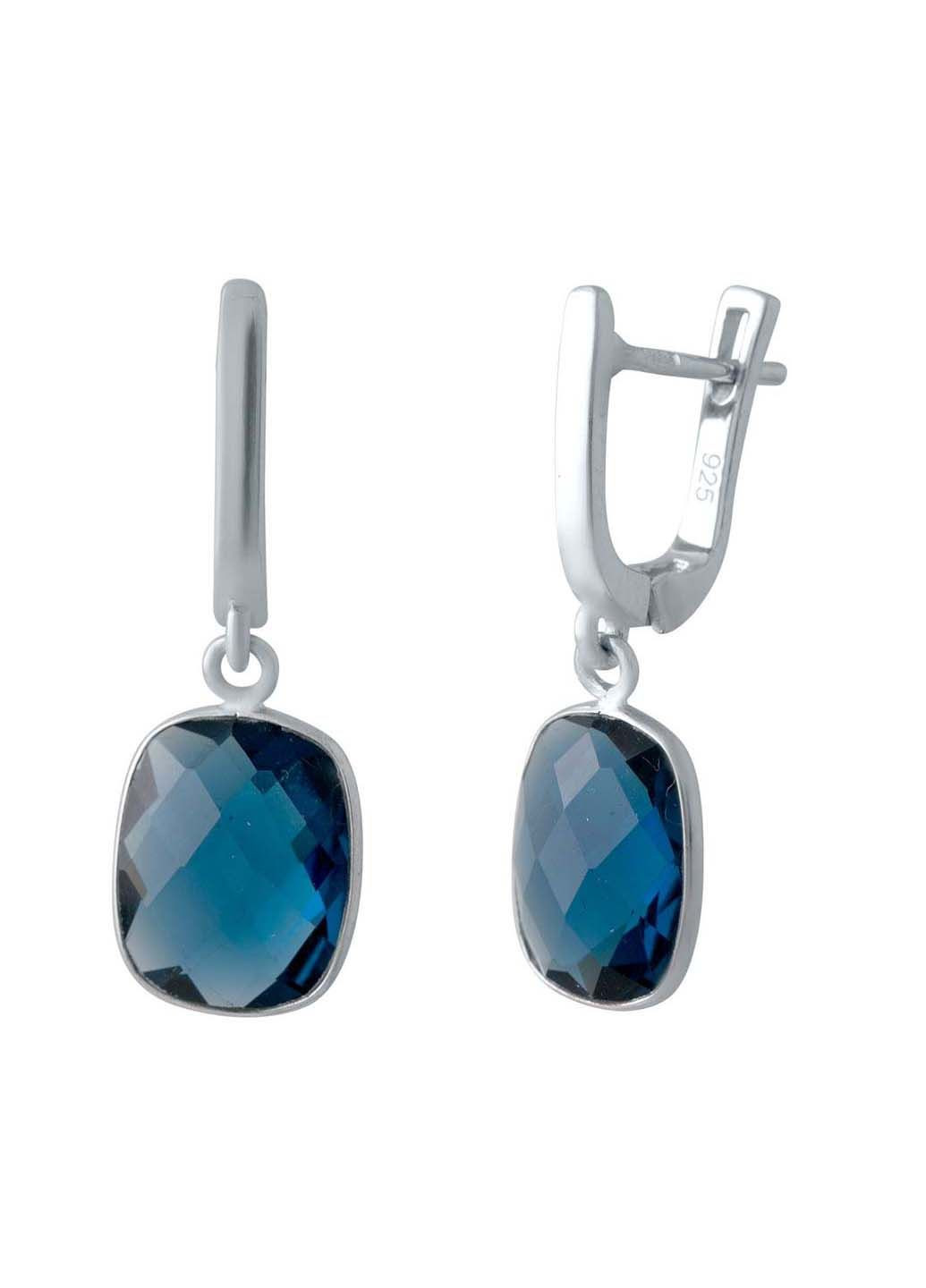 Срібні сережки з натуральним топазом Лондон Блю (1533420) Silver Breeze (317354995)