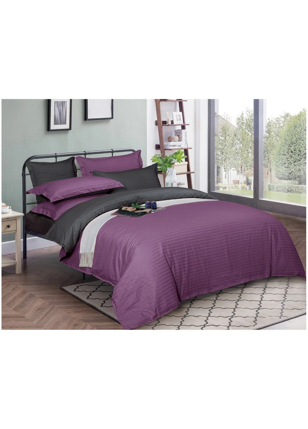 Постільна білизна Satin Stripe 30-0009+ 30-0012Violetta 160х220 (ek37602) Mirson Satin Stripe 30-0009+ 30-0012Violetta 160х220 Сіме (392385331)