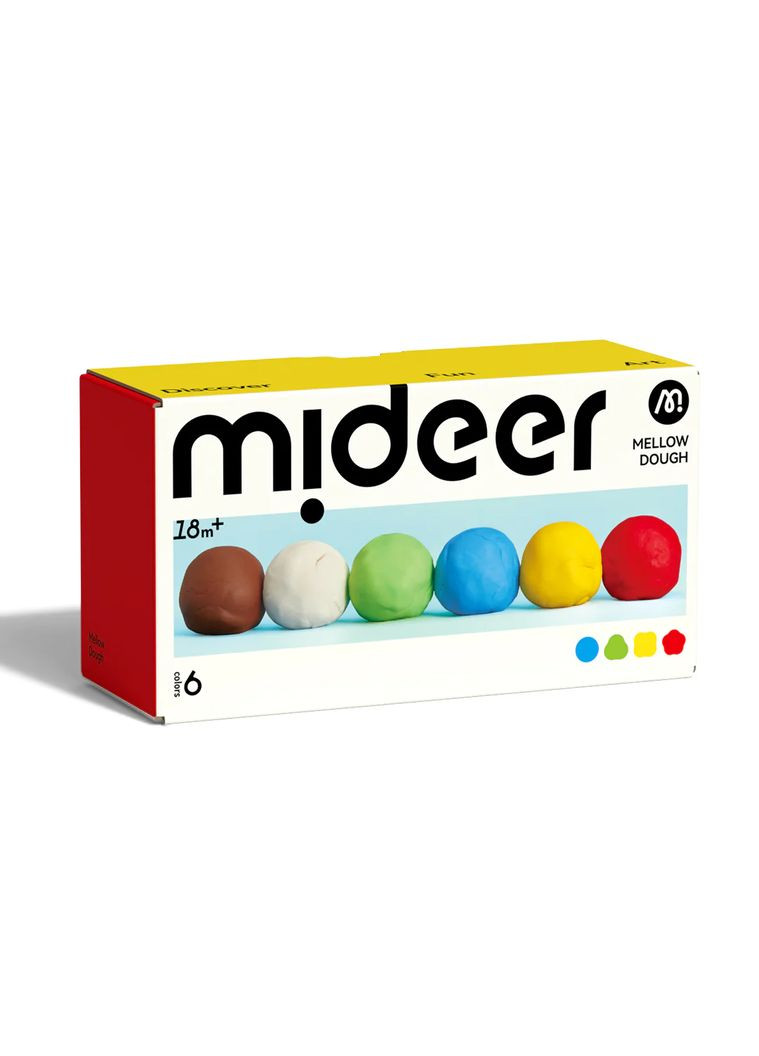 Маса для ліплення М'яке тісто М'яка глина 6 кольорів ( MD1500 ) для дітей від 18 місяців MiDeer (369513416)
