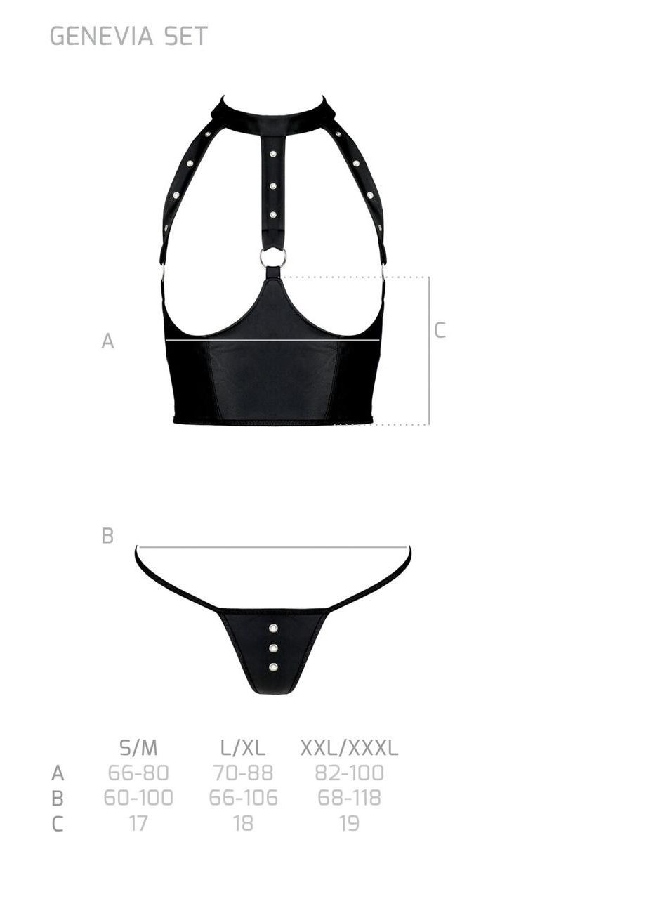 Чорний демісезонний genevia set with open bra black l/xl - Passion