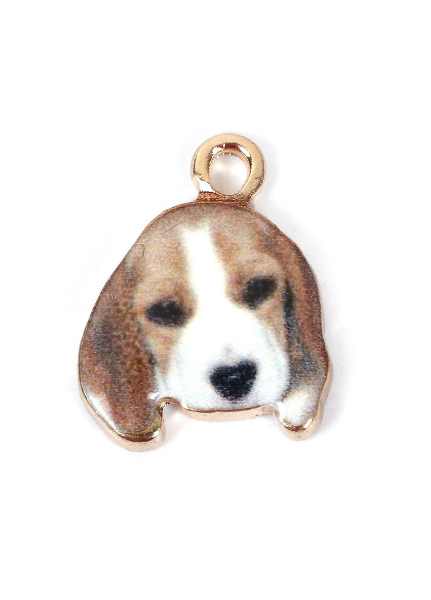 Подвески металлические Кулон собака басет Золотистая коричневая эмаль 18 мм x 14 мм Finding (324250377)