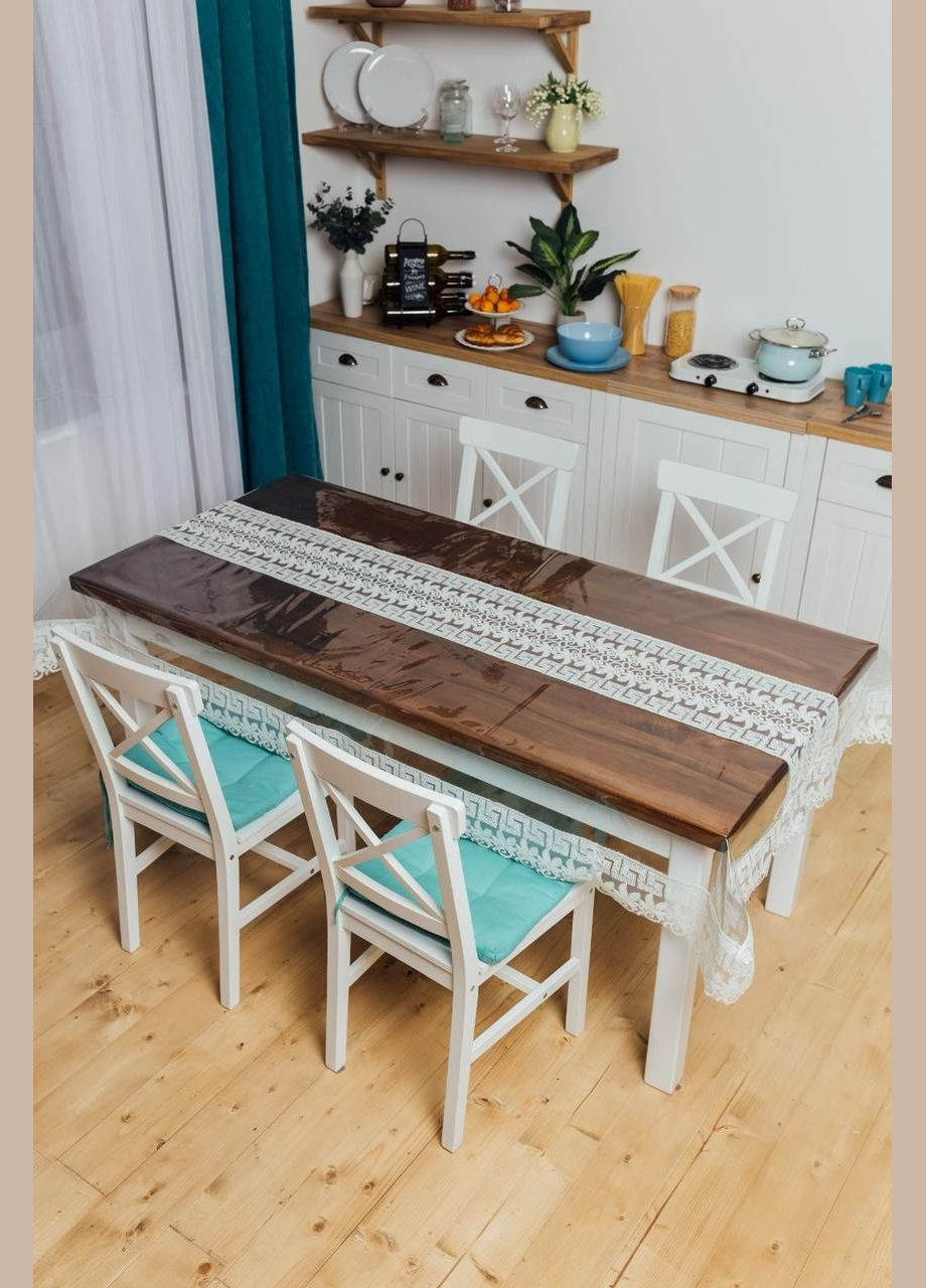 Силиконовая Скатерть Молочный Версаче Кружево 180x100см Royal House (315144245)