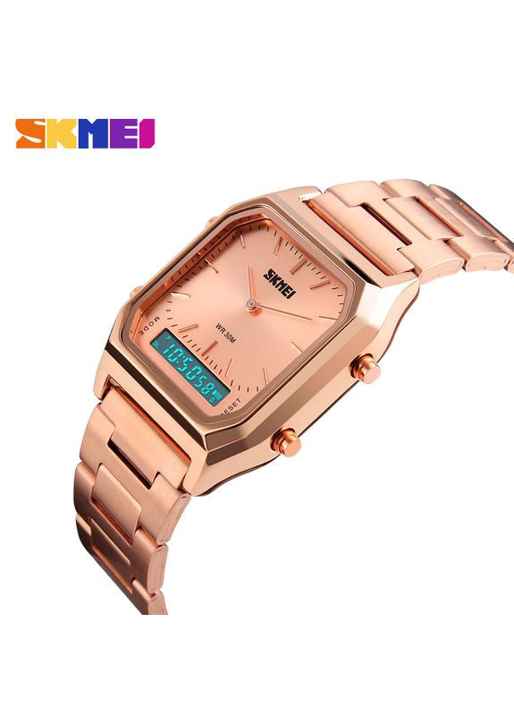 Годинники 1220RG Rose Gold жіночі кварцові з будильником та календарем золотисті стрілочні електронні ProDobro (367267447)