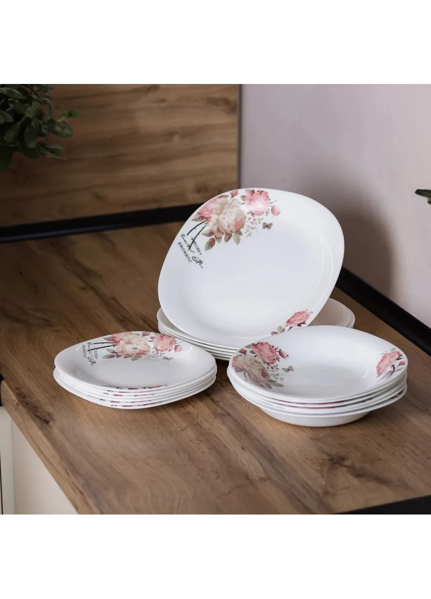Столовый сервиз фарфоровый 18 предметов на 6 персон 26 21 20 см Белый Yiwu (396856683)