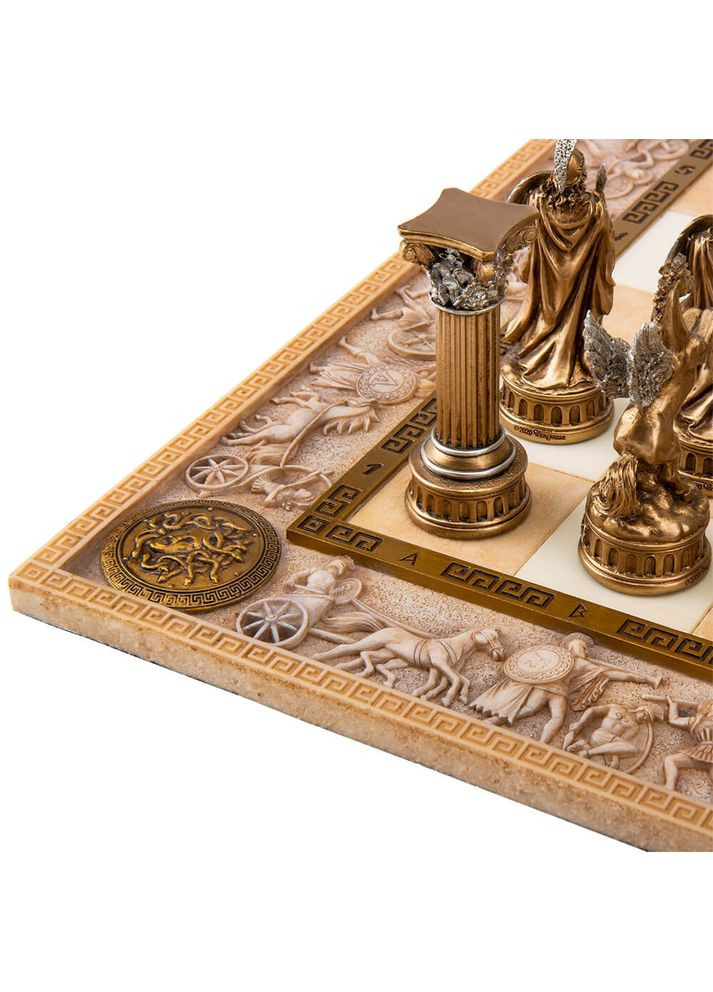 Набор элитных подарочных шахмат Греция 43,3х43,3 см фигурки из полистоуна 77745AA Veronese (302239013)