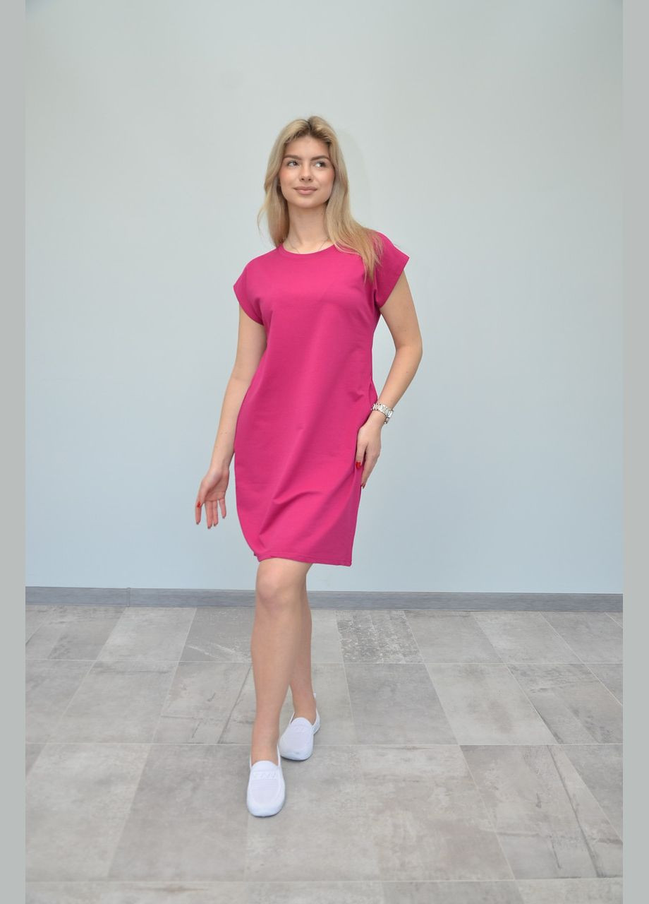 Розовое летнее женское платье, короткий рукав, разные цвета (s, m, l, ), xl No Brand однотонное