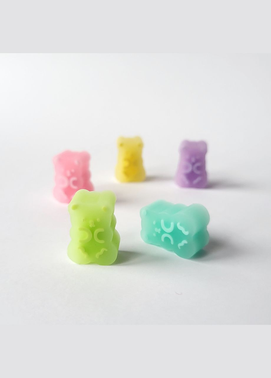Набор ластиков канцелярских в упаковке в форме Gummy bear желейных мишек, 5 шт в упаковке. No Brand (322872543)