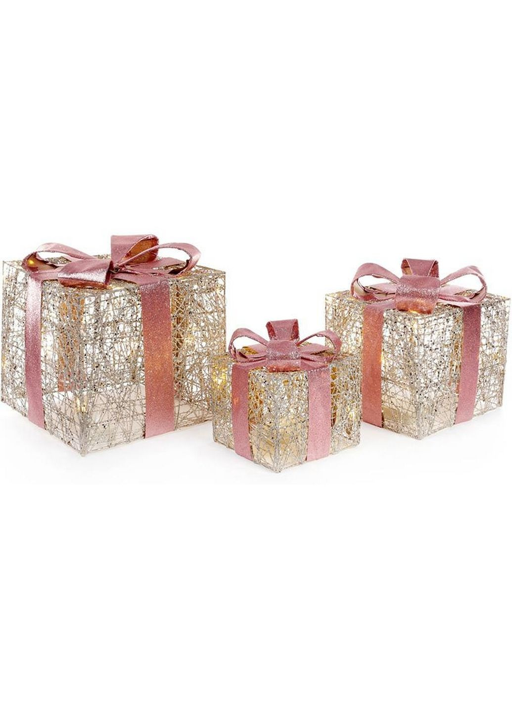 Набор декоративных подарков - 3 коробки с led-подсветкой Bona (282594250)
