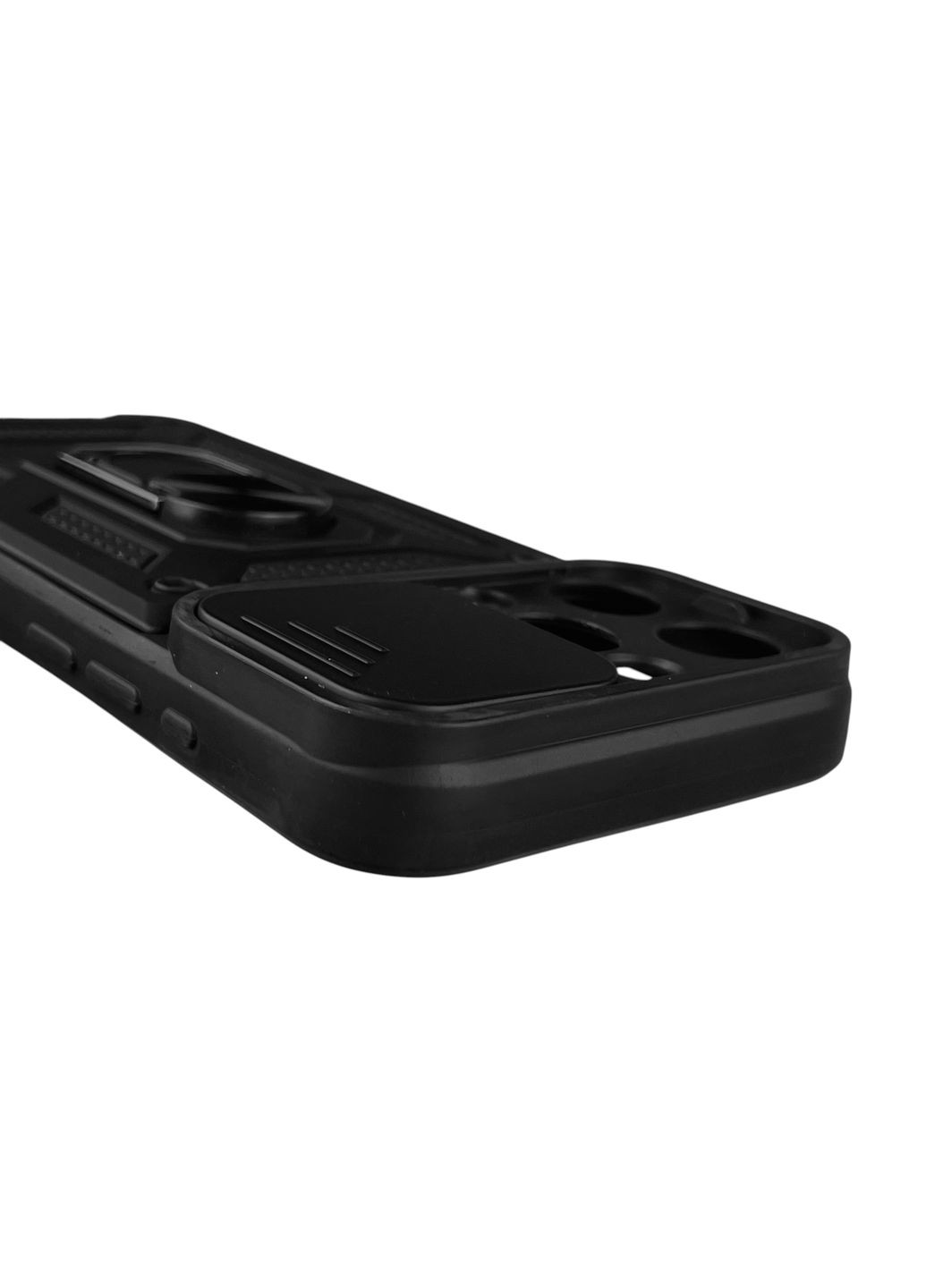 Чохол для iPhone 15 Pro Max броньований з кільцем-тримачем підставкою зі шторкою на айфон 15 про макс чорний rg1 Apple (366234664)