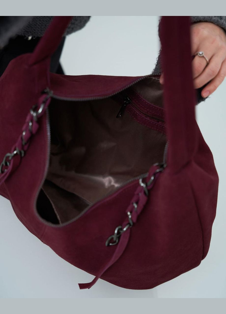 Жіноча сумка з одним відділенням на блискавці кольору бургунди Монга WeLassie (315501328)