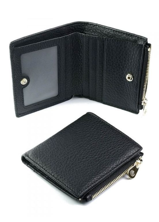 Жіночий шкіряний гаманець чорний No Brand (294629297)