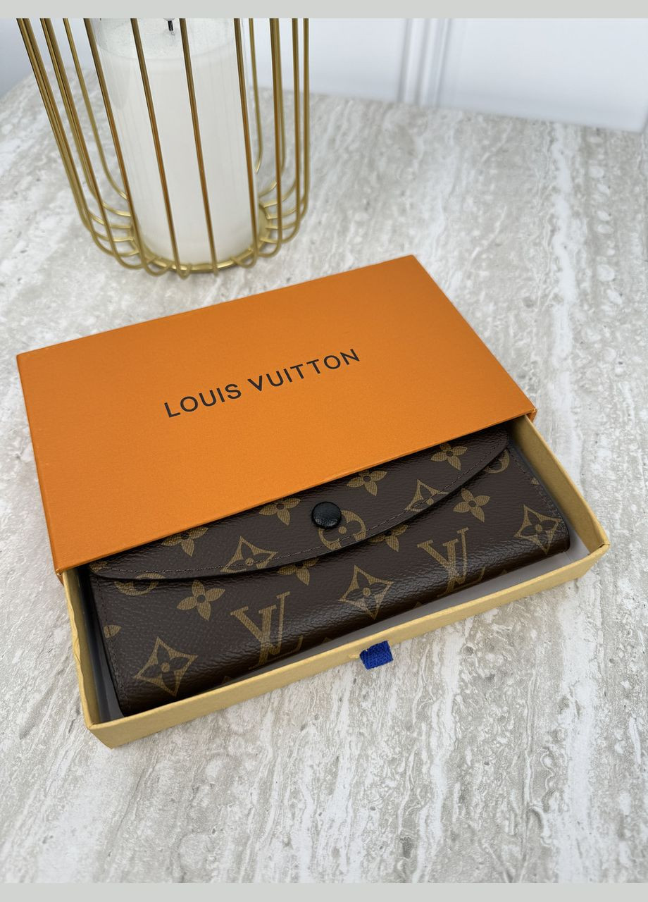 Жіночий гаманець коричневий + чорний великий конверт No Brand (322464611)