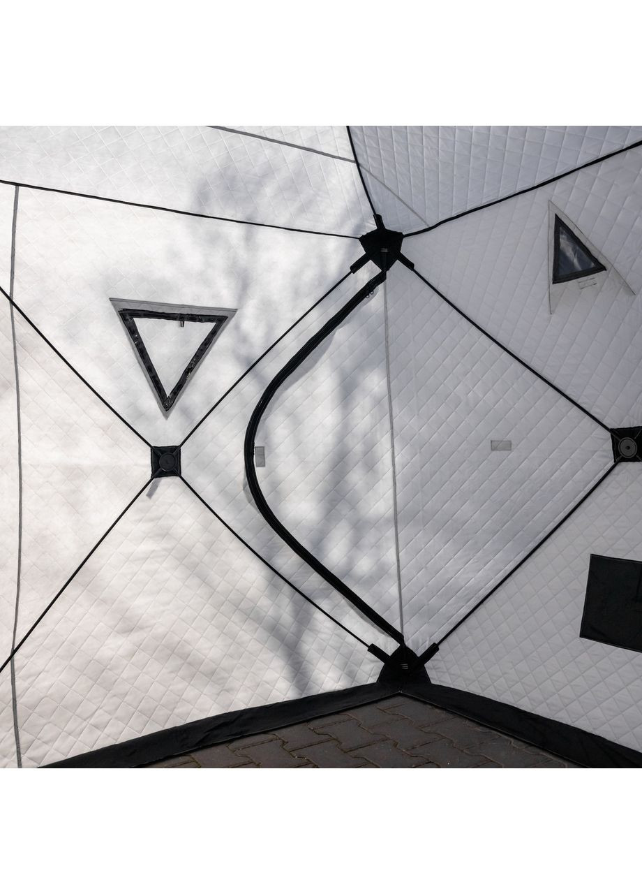 Зимовий намет Куб утеплений 3-х місний для риболовлі та туризму з термоізоляцією сірого кольору ProDobro (370432850)