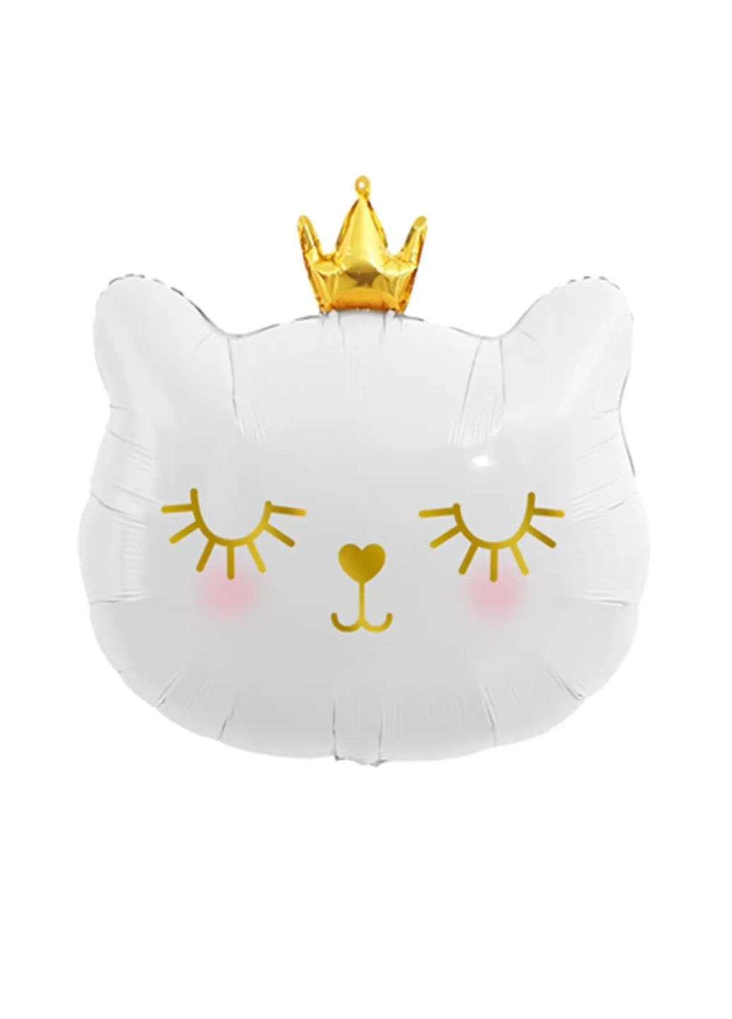 Фольгированная фигура "Кошка с короной белая" 54х48см Китай No Brand (302313248)