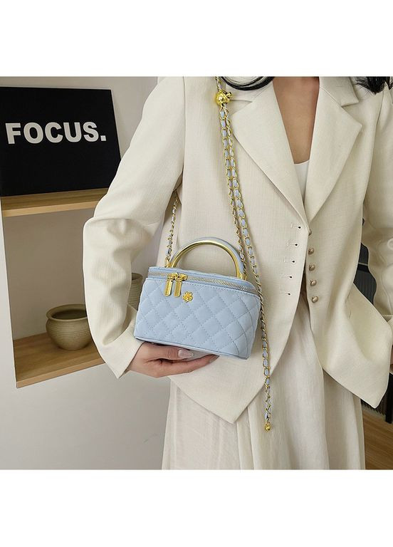 Жіноча сумка-косметичка 2814 Vanity Bag велюрова крос-боді блакитна No Brand (306709421)