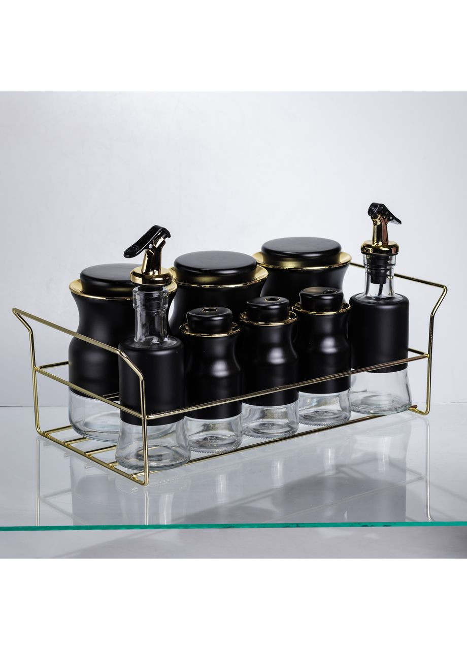 Набор для специй на металлической подставке контейнеры для приправ и масел органайзер для кухни Yiwu (370432491)