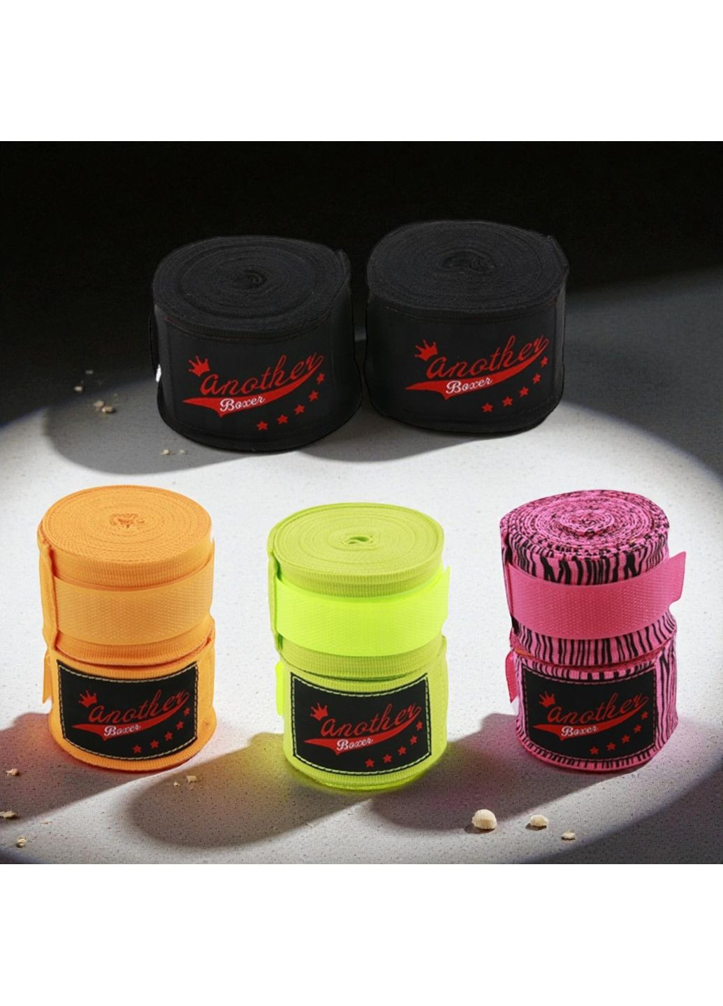Бинты боксерские Another Boxer для ММА кикбоксинга тайского бокса повязки под перчатки 5 м Черные 2_5_5m_1C No Brand (371813622)