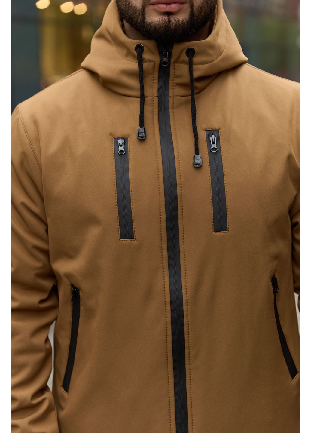 Теплый мужской костюм Soft Shell койот на флисе с шевроном Intruder Reef (366868551)