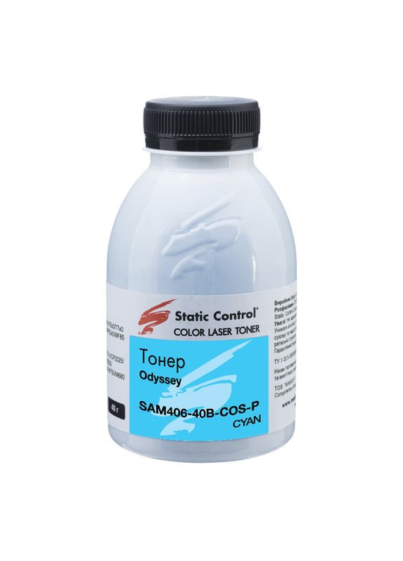 Тонер Odyssey Samsung CLP-360/CLX-3300 40 г cyan (фасованный) (SAM406-40B-COS-P) Static Control (338432400)