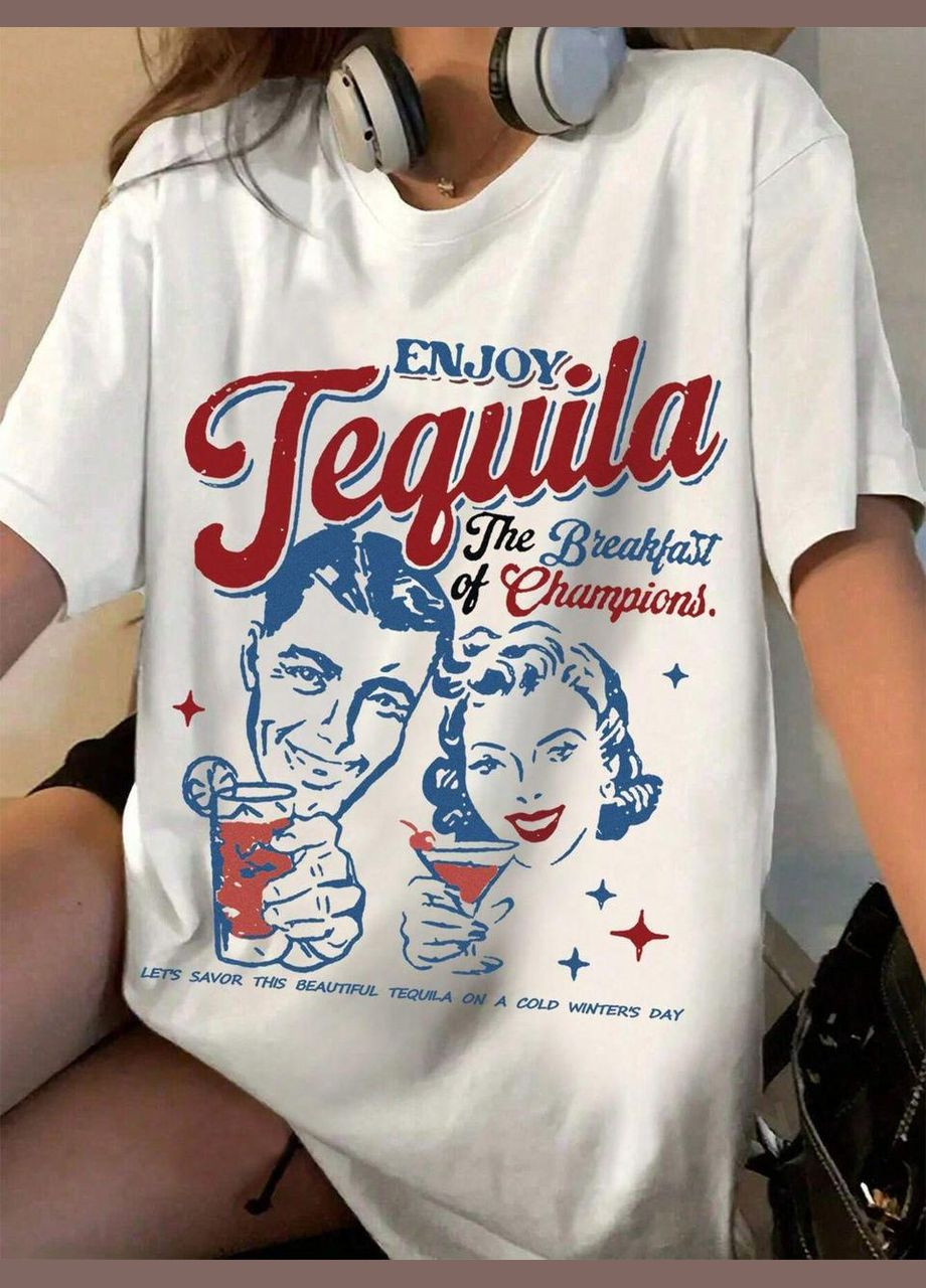 Футболка жіноча з принтом 46 Біла 2664084075 No Brand - (341249781)