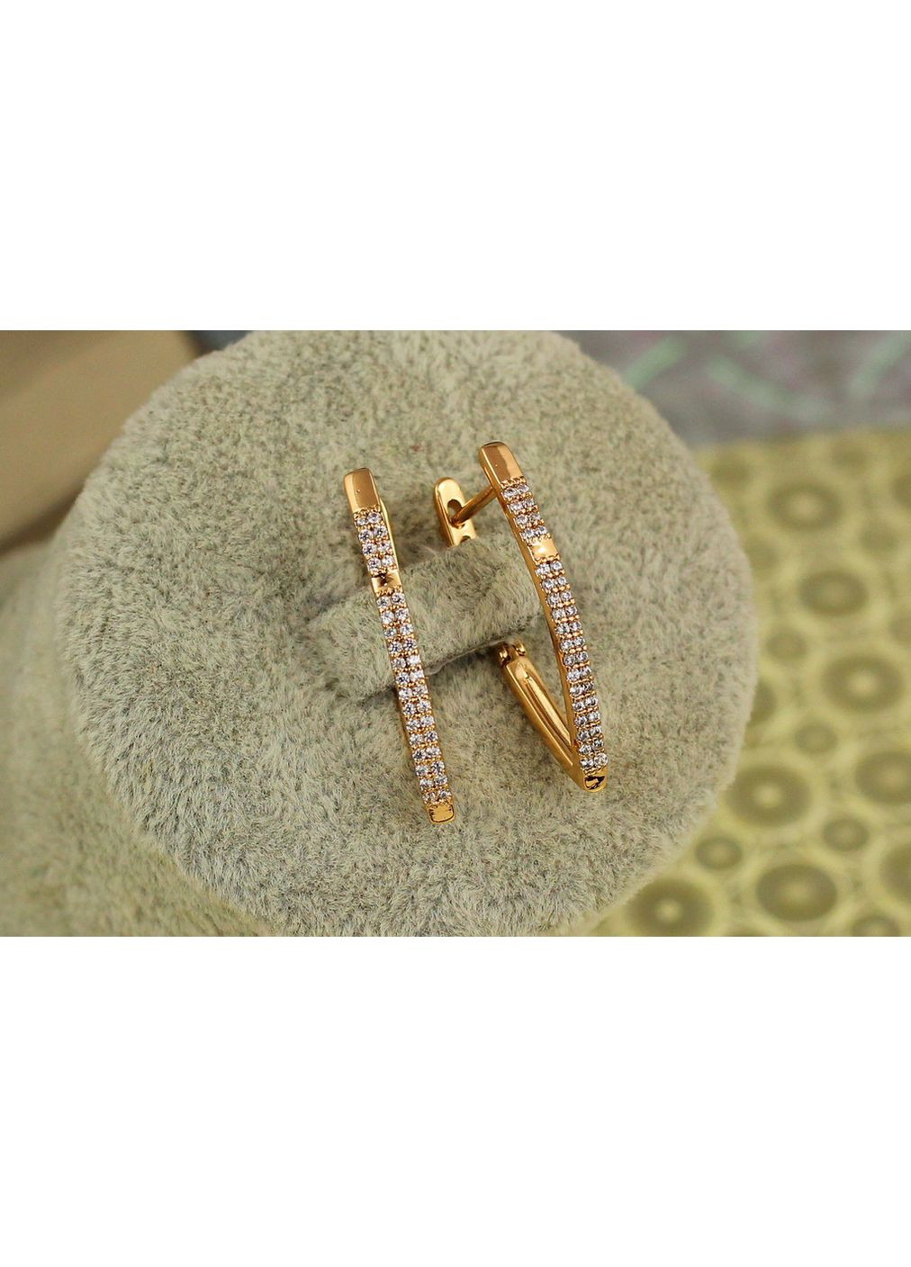 Серьги двойная дорожка оклик 2,7 см золотистые love-shopping Xuping Jewelry (354660611)