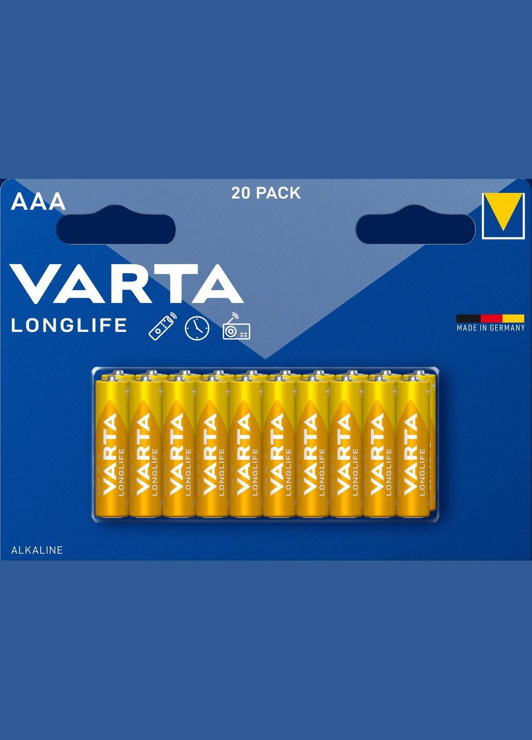 Батарейка Long Life AAA Bli Alkaline, 1,5 V, 20 шт. (4103101420) Varta (328309319)