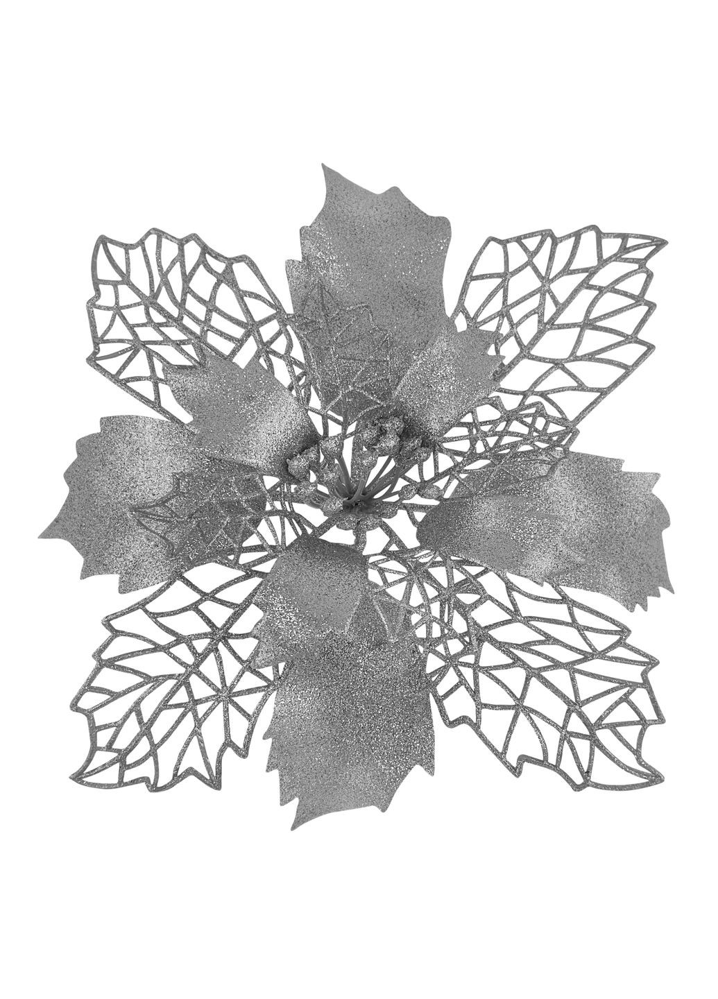 Елочная игрушка Цветок Рождественник большой 23х23х5 см белый MIS LT (365627216)