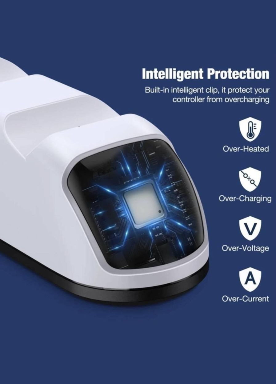 Зарядка для джойстика PS5 Станция для PlayStation 5 PS5 DualSense на 2 геймпада с LED подсветкой DOBE (317585060)