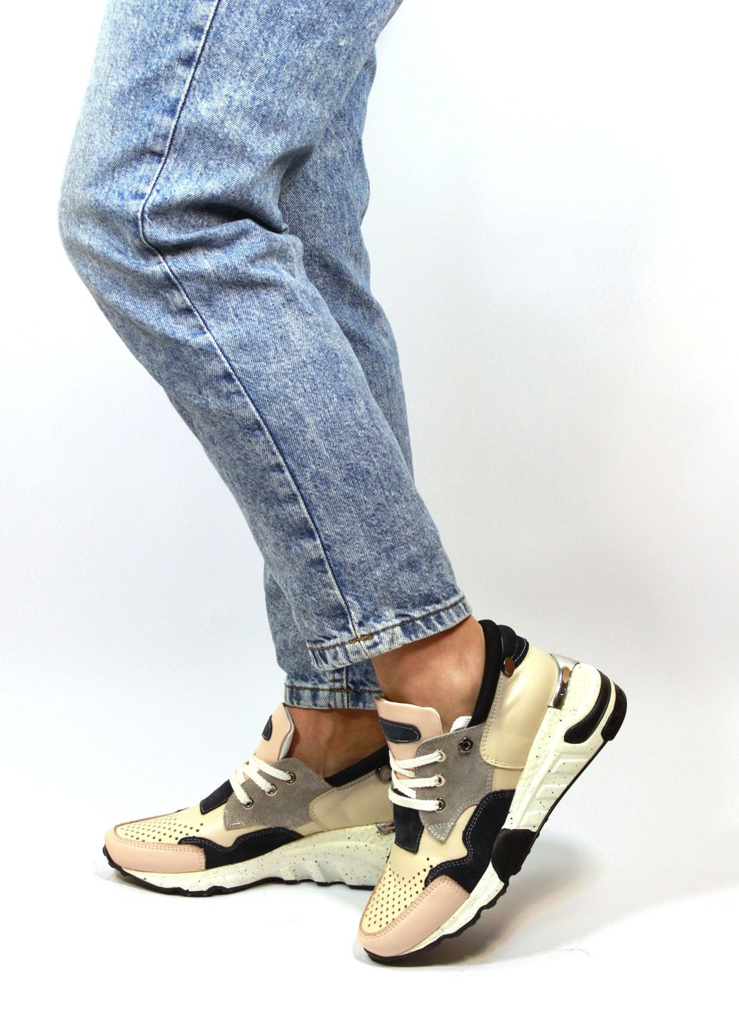 Кожаные кроссовки It-Girl комбинированные лето (325908115)